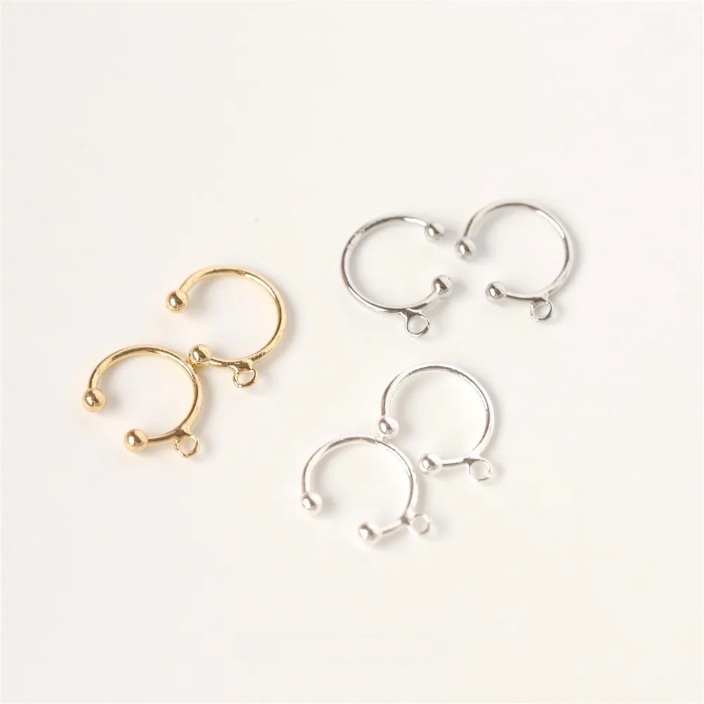 Copper-plated Real Gold Glossy Strap Earbone Clips Without Pierced Earclips Earrings DIY Handmade Charm Accessories