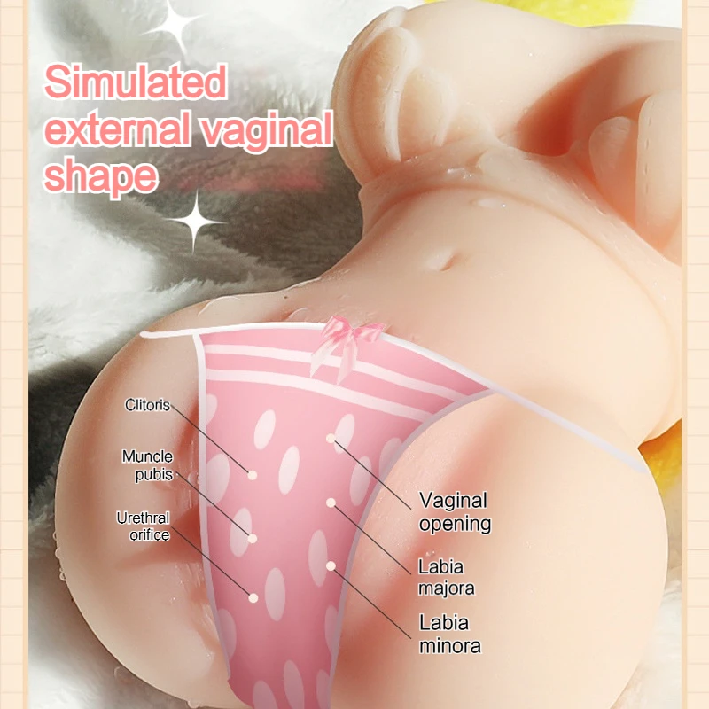 Portable Small Sex Doll Male Masturbator with Realistic Boobs Ultra Soft Stretchy Vaginal Sex Dolls Torso Adult Sex Toys for Men