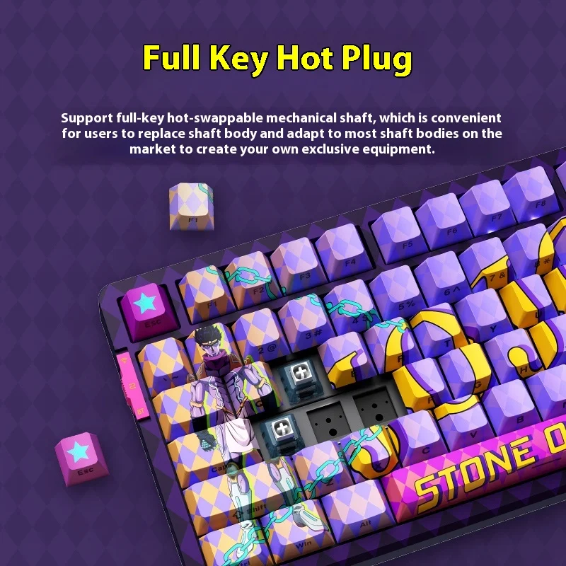 Vgn V98prov2 Polar Fox Co-Branded Three Modes Hot Plug Bluetooth Gasket Wireless Mechanical Keyboard 99 Key Boys Birthday Gifts