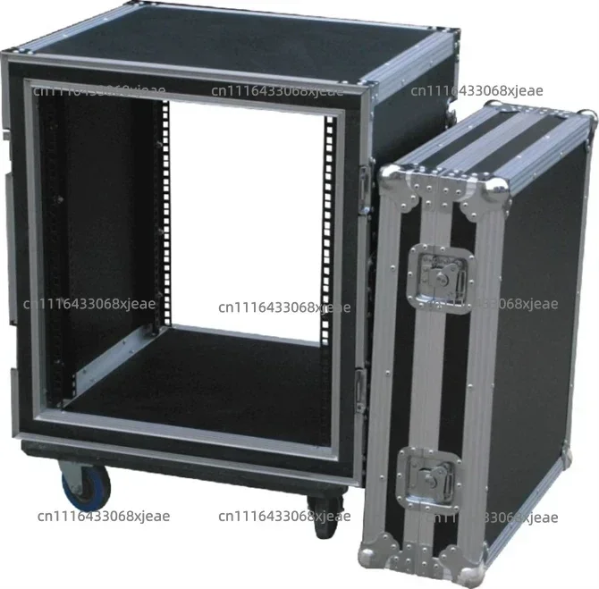 12U/16U Double Door Audio Flight Case, 19 Inch Standard Rack Cabinet, Professional Power Amplifier Audio Equipment Case
