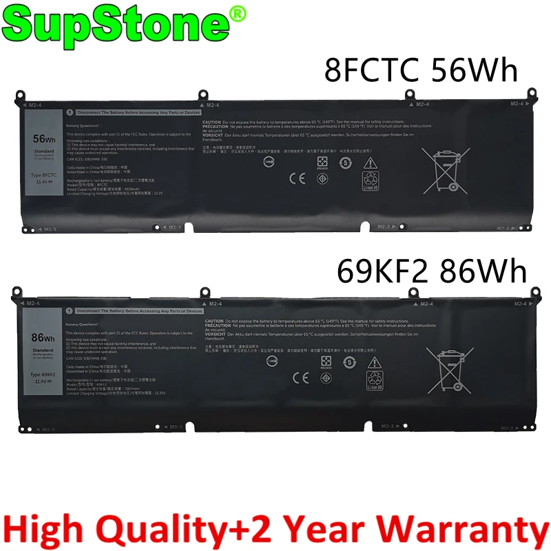 

New 8FCTC 69KF2 70N2F DVG8M Battery For Dell Alienware M15 M17 R3,XPS 15 9500,G7 7500,For Precision 5550 P100F P45E P91F P87F001