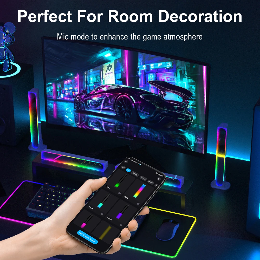 RGB LED Smart light voice control color LampLight Control voice control Intelligent APP Control pickup light desktop decoration