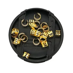 50Pcs/Lot Golden/Silver Adjustable Micro Viking Hair Dread Braids Dreadlock Beard Beads Cuffs Clips Rings for Hair Accessories