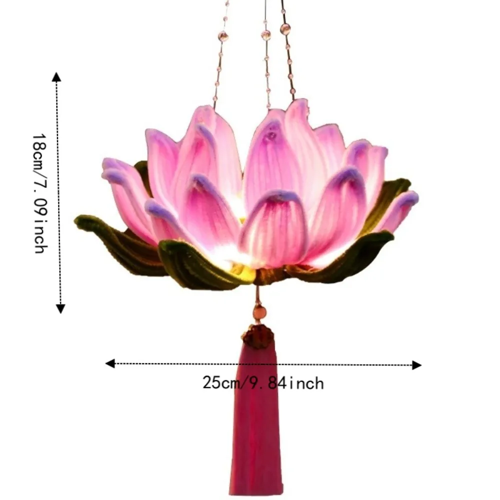 Material Set 3D Twisted Stick Lotus Flower Lantern Luminous Chic Handheld Lantern Glowing Paper Lantern Hanging Lamp Party