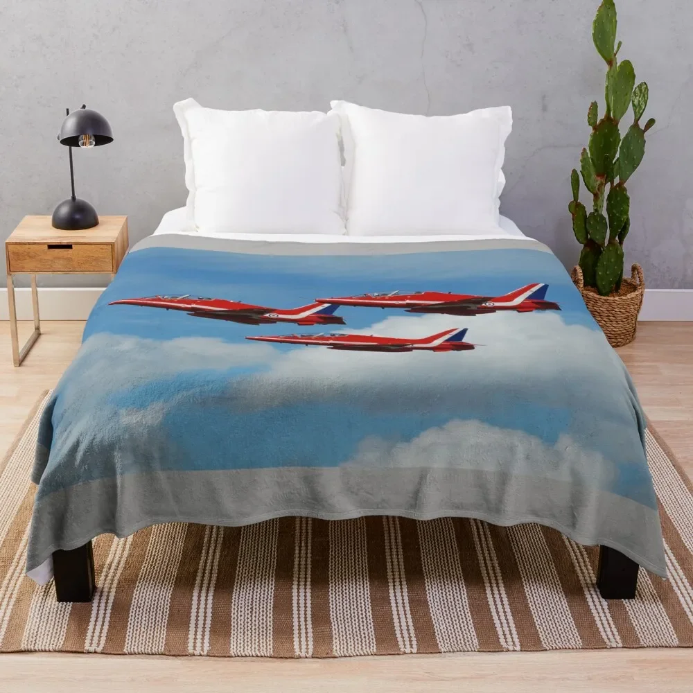 

The Red Arrows - Fairford Airshow Throw Blanket Decorative Throw Decorative Sofa Blankets For Baby Blankets For Bed Blankets