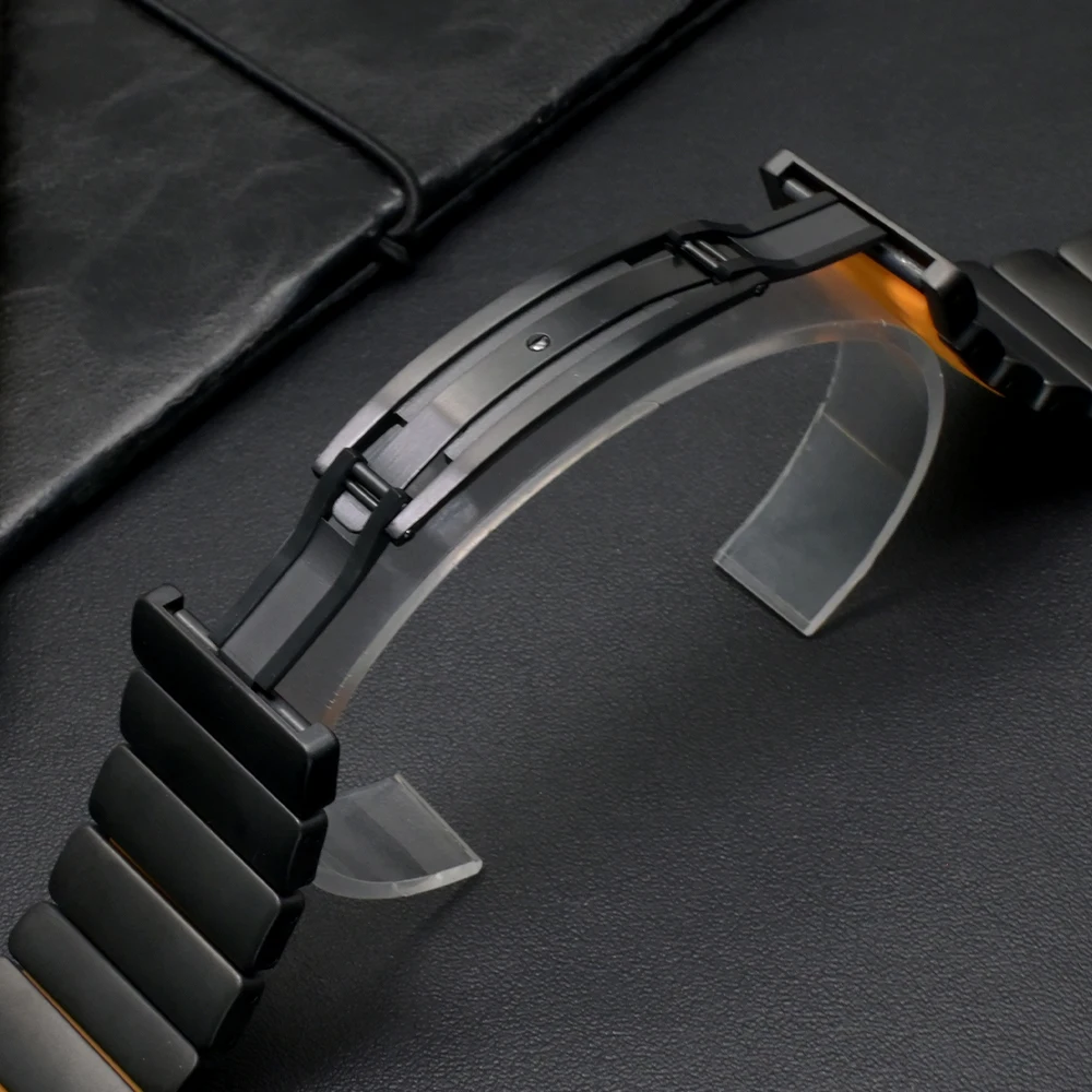 الرجال الفاخرة التيتانيوم حزام لساعة سامسونج جالاكسي الترا 2025 47 مللي متر المعادن المطاط سوار المعصم لساعة جالاكسي الترا 2024 47 مللي متر #5