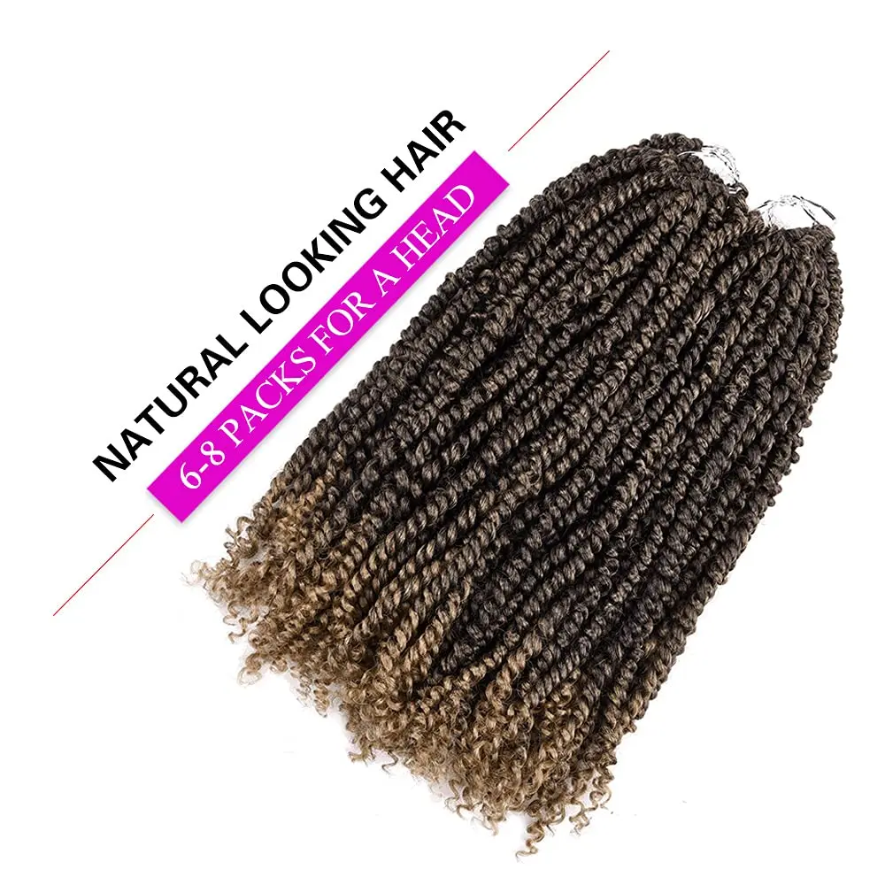 Passion Twist-cabello trenzado de ganchillo pretrenzado para mujeres negras, cabello de pasión preenrollado