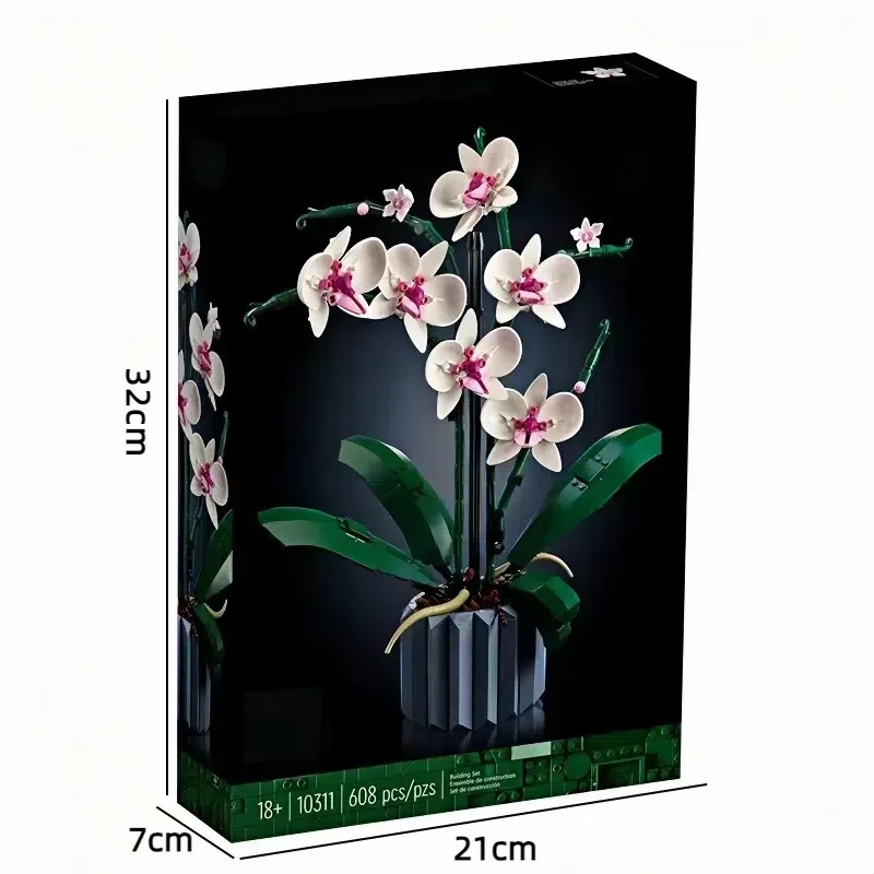 

Romantic orchid Rose Flower Bouquet Building Blocks Creative Home Desk Plant Decoration Assemble Bricks Toys Gifts For Girls ﻿