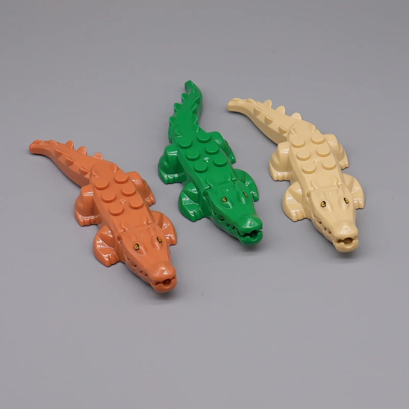 Blocos de construção, figuras animais, crocodilo, venda única, brinquedo educativo, presentes para crianças