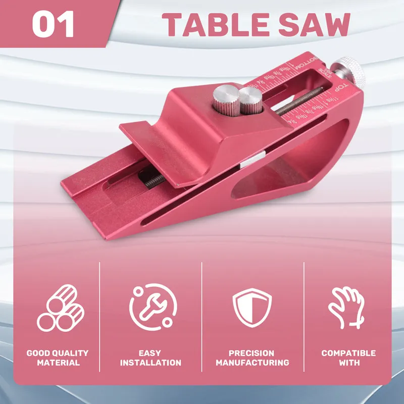 ABLU-jauge de hauteur de bloc d'installation réglable, outils de travail du bois de précision en aluminium pour accessoires de routeur et de scie de Table