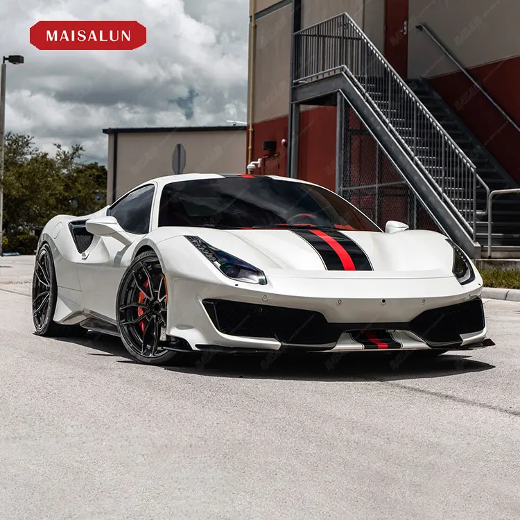 P‑Style Semi‑Carbon‑Fiber Full Aero Body Kit 488 GTB Spider 2015‑2020 Performance Upgrade PartsCar Partsold‑to‑new Upgrade