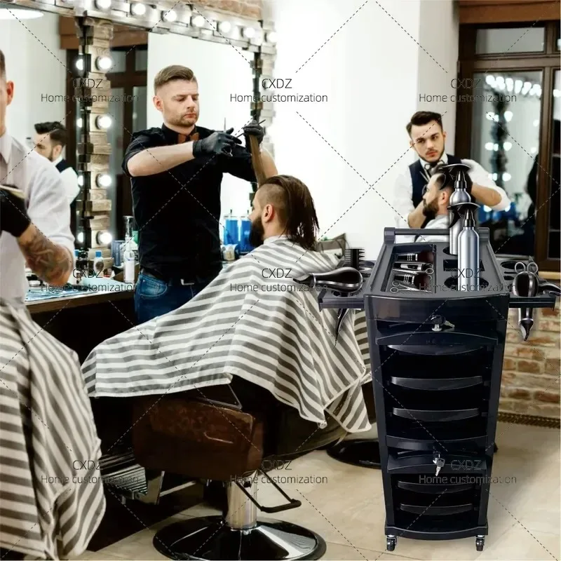 Hair Cart for Barber Shop Salon with Lock Portable Storage Trolley Multipurpose Household Utility Cart Wholesale