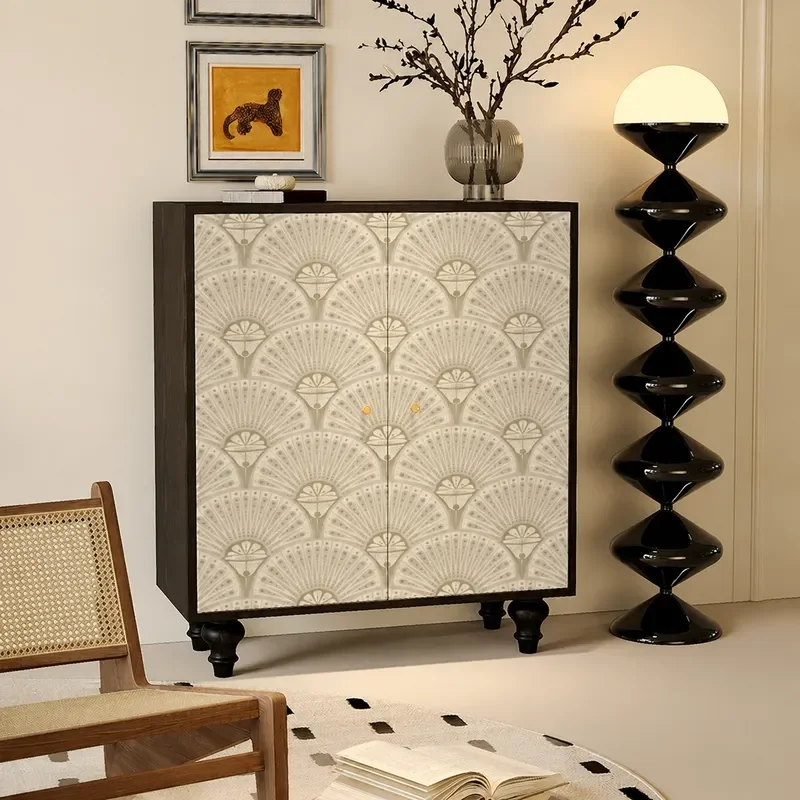 Simple Solid Wood Shoe Cabinet Household Vertical Shoe Rack Living Room Storage and Decoration Integrated Cabinet