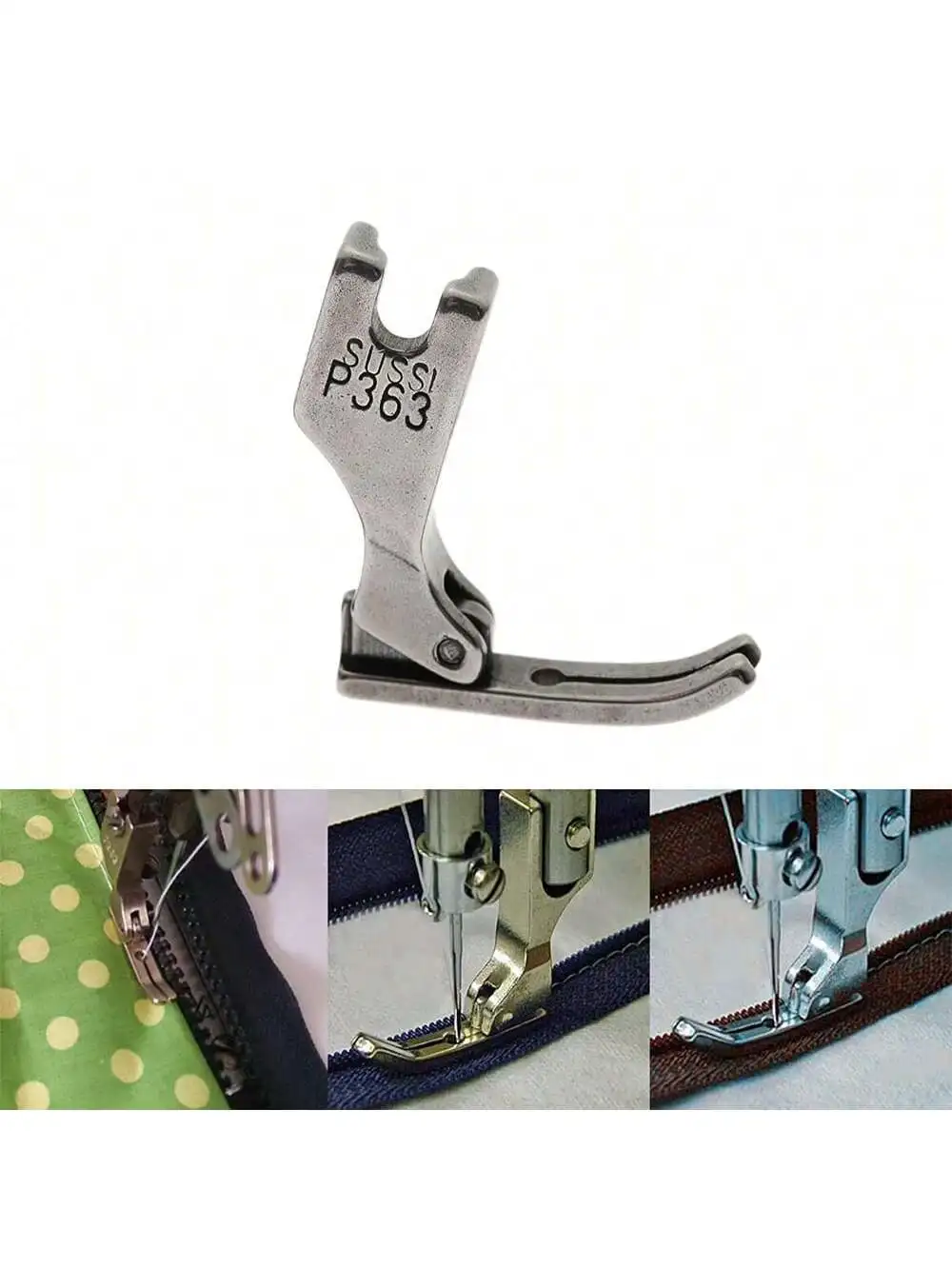 Industrial Sewing Machine Steel Narrow Zipper Presser Foot P363 for Industrial Juki, Alfa, Brother Sewing Machines