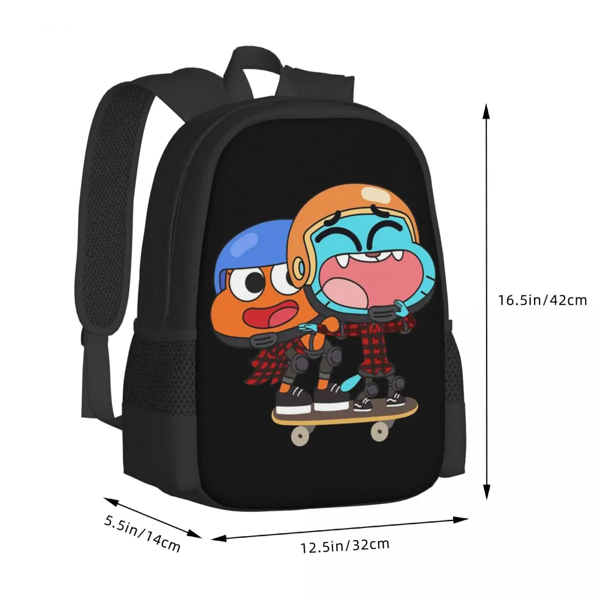 Gumball Darwin Skate Student Backpack School Bag Hiking Travel Daypack for Boys Girls Fashion Bookbag Shoulder Bags