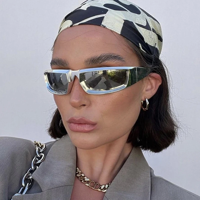 

New arrival Rectangular Sunglasses for Women Men Vintage nightclub Hip Hop Punk Sun Glasses UV400 Trend Female unisex glasses