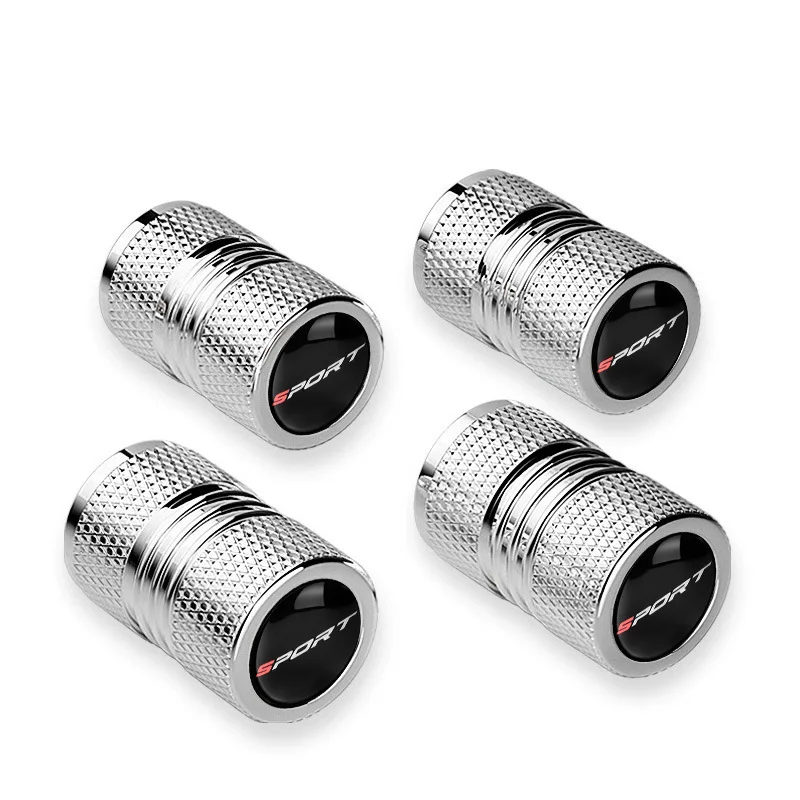 4PCS Sport Pattern Valve Stem Caps Aluminium Alloy Car Air Stem Cap Cars SUV Trucks Bikes Motorcycles Bicycles For Car Universal