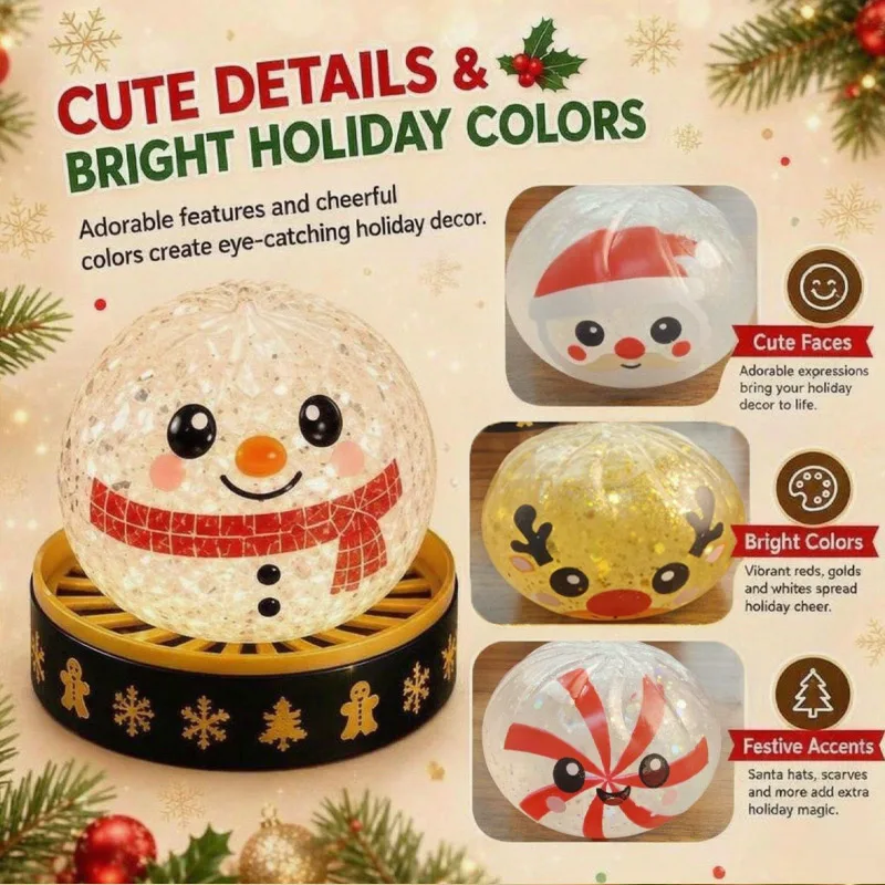 2026 Weihnachtsthemen-Quetschball: Niedlicher Brötchen-Squishy mit langsamem Rückstand zur Stresslinderung, Weihnachtsfigur, Geschenk – Detail 9