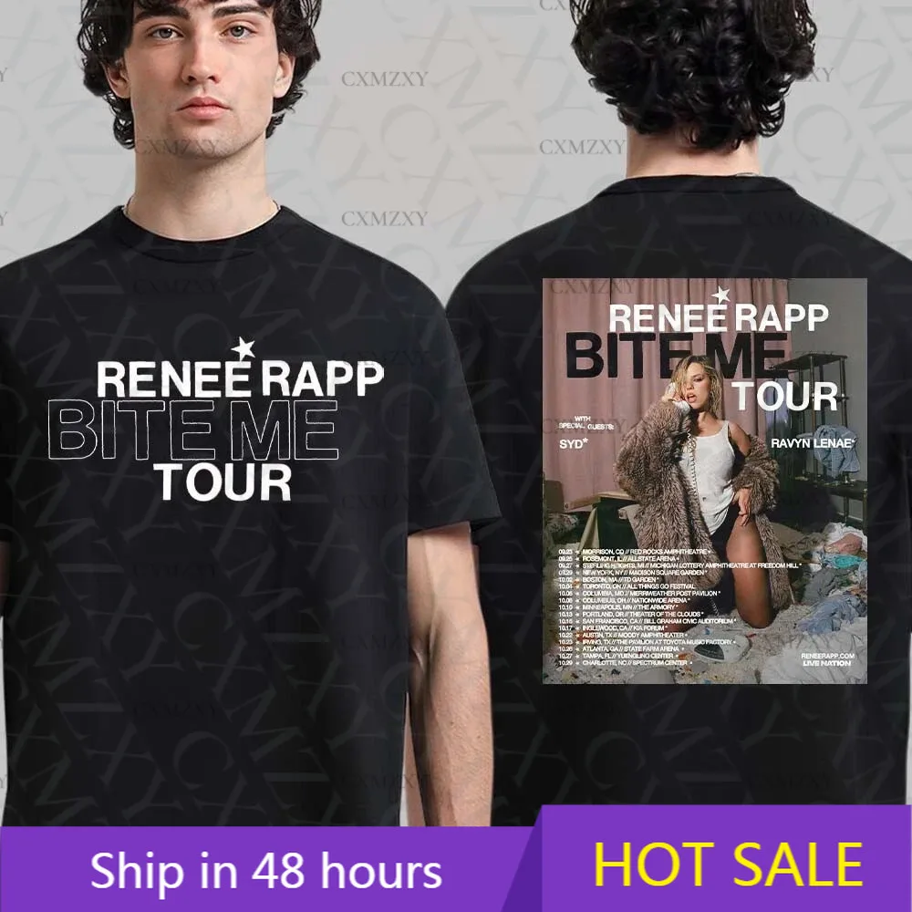 

Renee Rapp Bite Me Tour 2025 Schedule Tour Dates Two Sided 100% Cotton T-Shirt