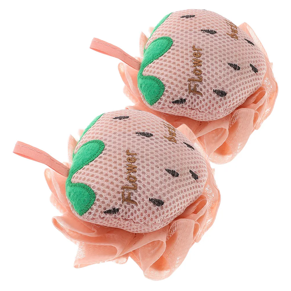 

Набор из 2-х клубничных мочалок-губок для ванны, сетчатых, отшелушивающих, для ежедневного использования, с обильной пеной, для глубокого массажа и мягкой очистки кожи