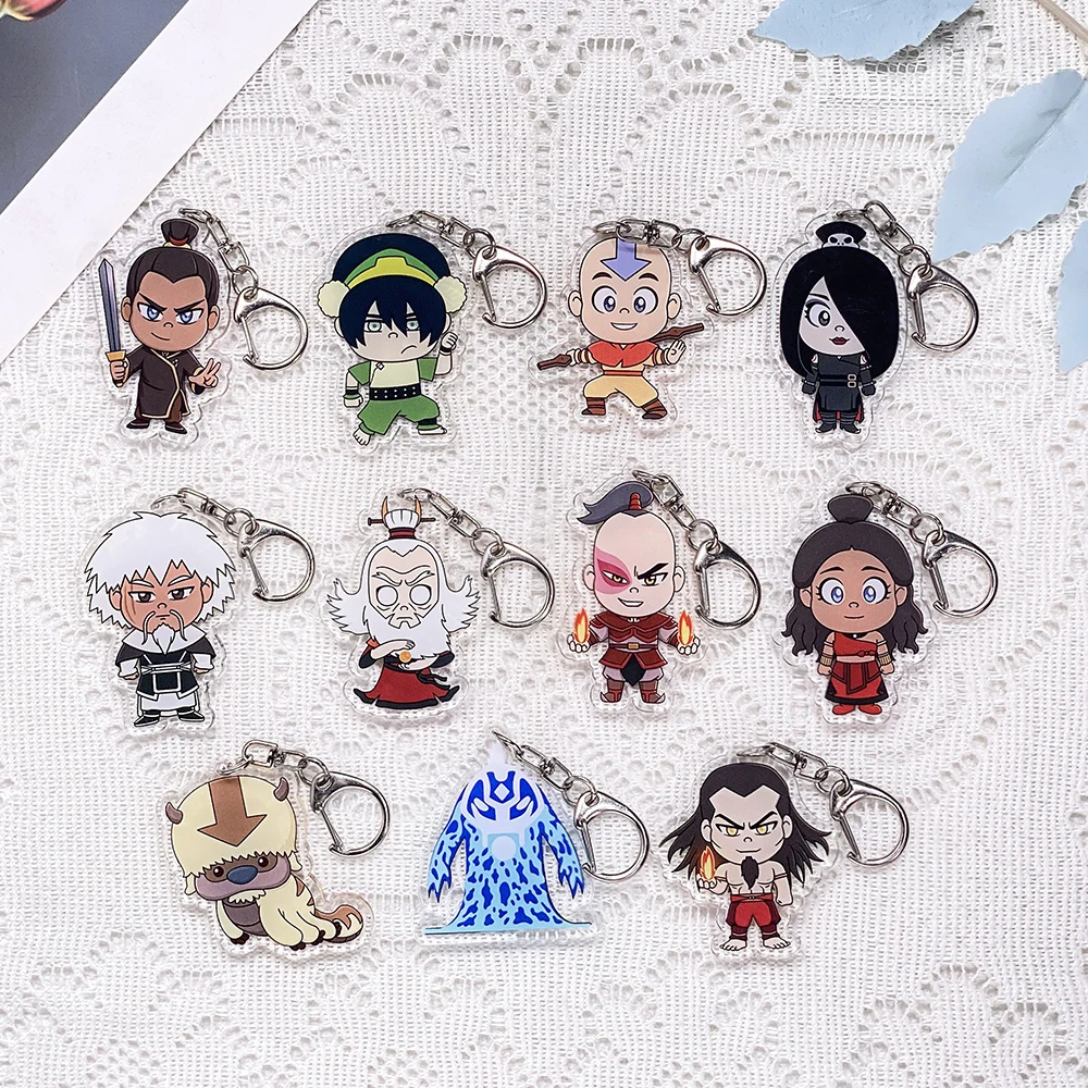 1/11Pcs Cartoon Accessories Avatar: The Last Airbender Keychain Acrylic Bag Charms Backpack Pendant Decoration Friends Gifts