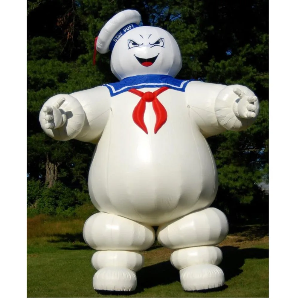 

Custom Giant Inflatable Stay Puft Marshmallow Man Pvc Halloween Decoration Ghostbuster Model With Slogan For Outdoor Advertising