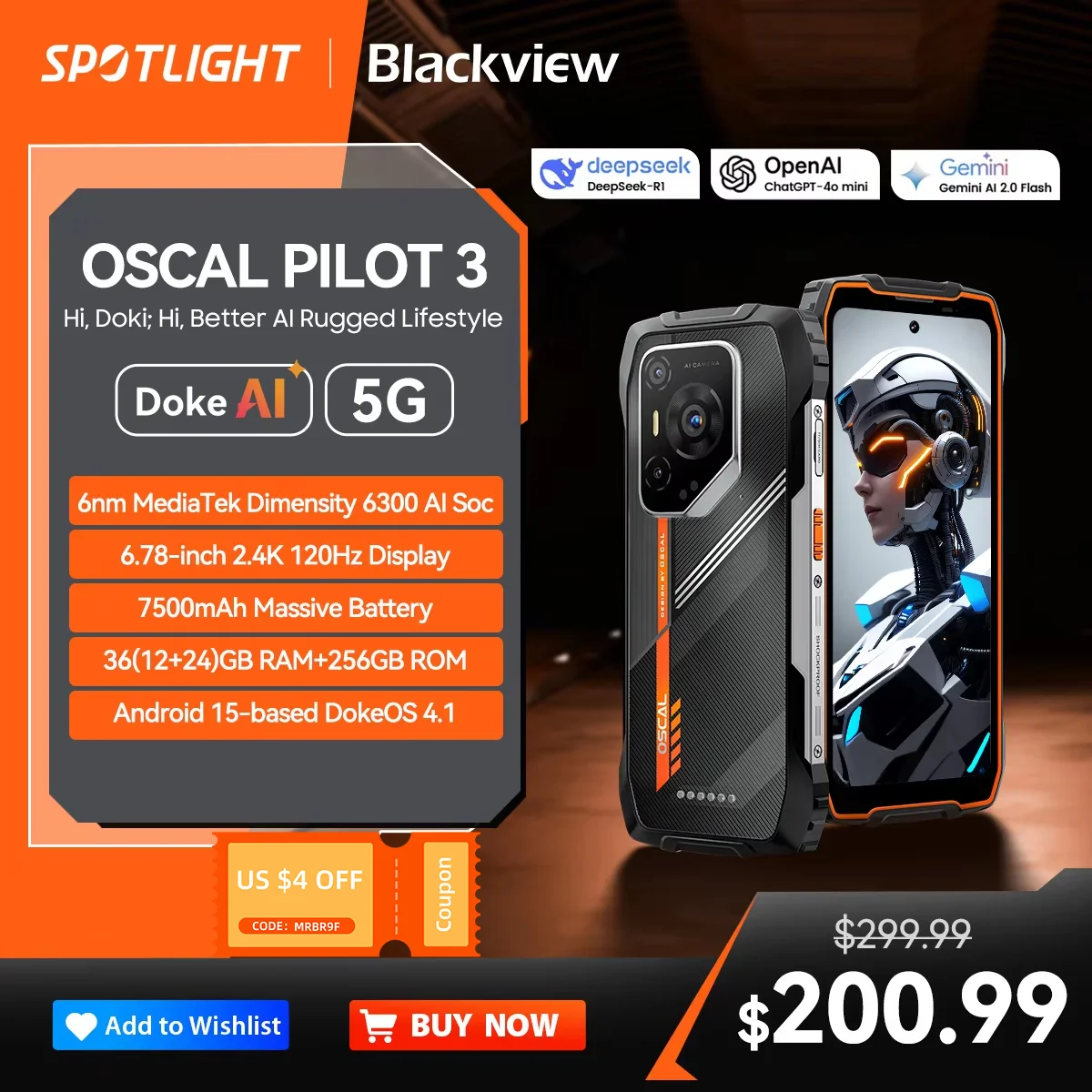 [World Premiere ]Blackview OSCAL PILOT 3 5G AI Rugged Smartphone MTK 6300, 6.78'' 2.4K Display 120Hz, 12GB 256GB, 7500Amh Phones