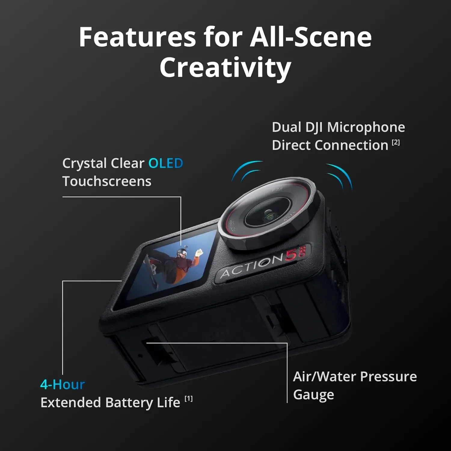Osmo Action 5 Pro Combo, Waterproof Action Camera with 1/1.3Sensor, 4K/120fps Video, Subject Tracking, Dual OLED Touchscreens,4K image 4