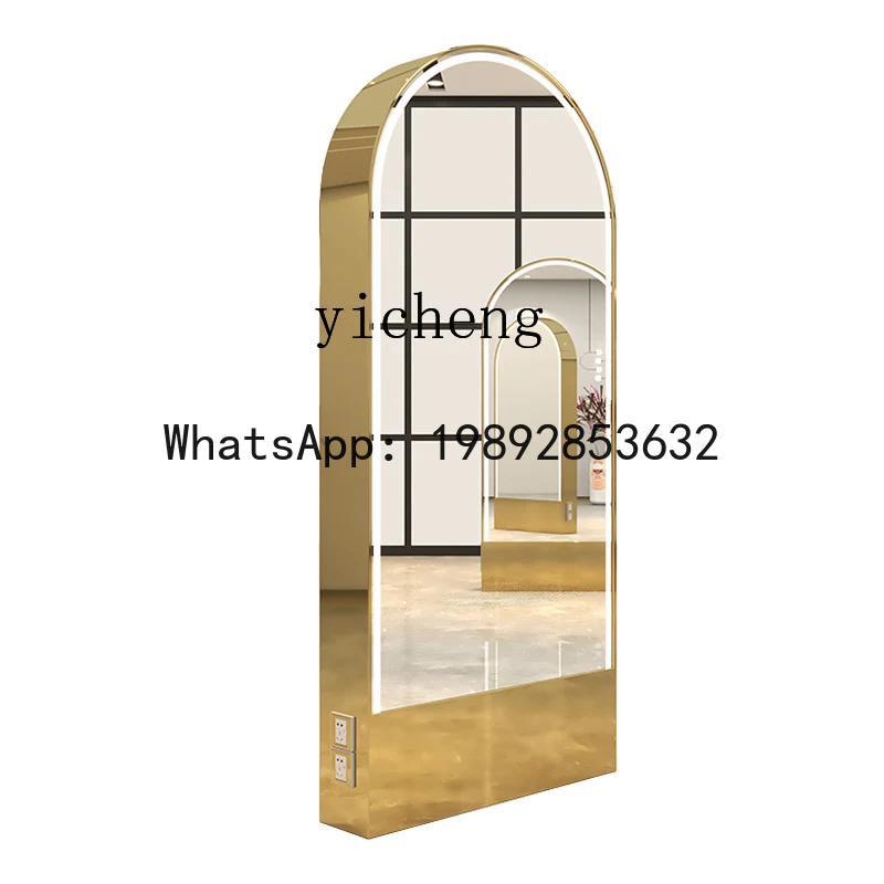 AA Barber Shop Mirror Hot Dyeing Hair Cutting Mirror Hair Salon Dressing Table Single-Sided Floor Mirror