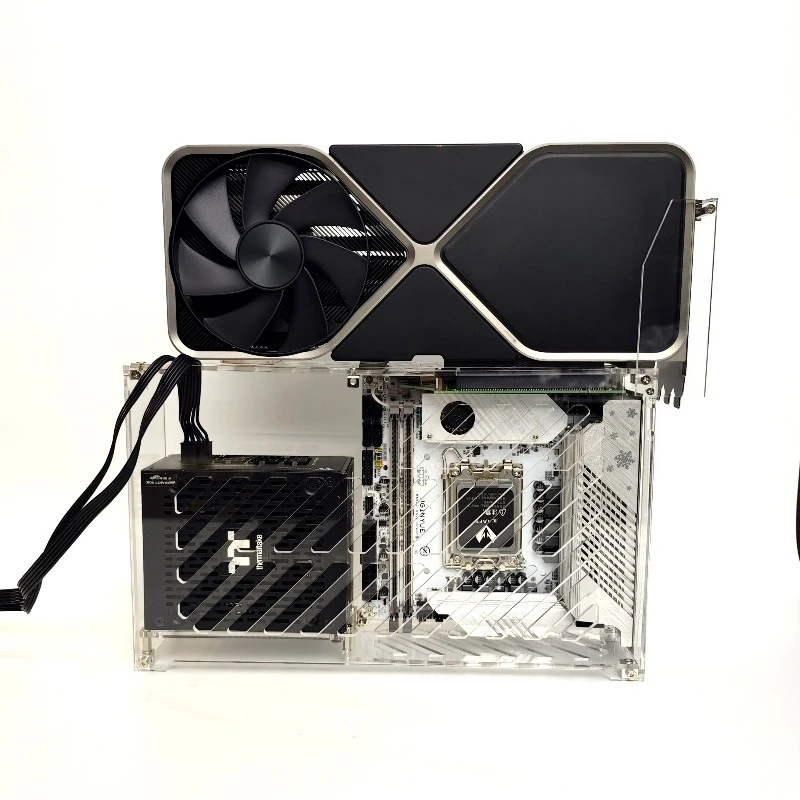 External Graphics Card Chassis Core Display Chassis 4 Liters Desktop, SFX Power Supply 3 Fans Graphics Card, Acrylic