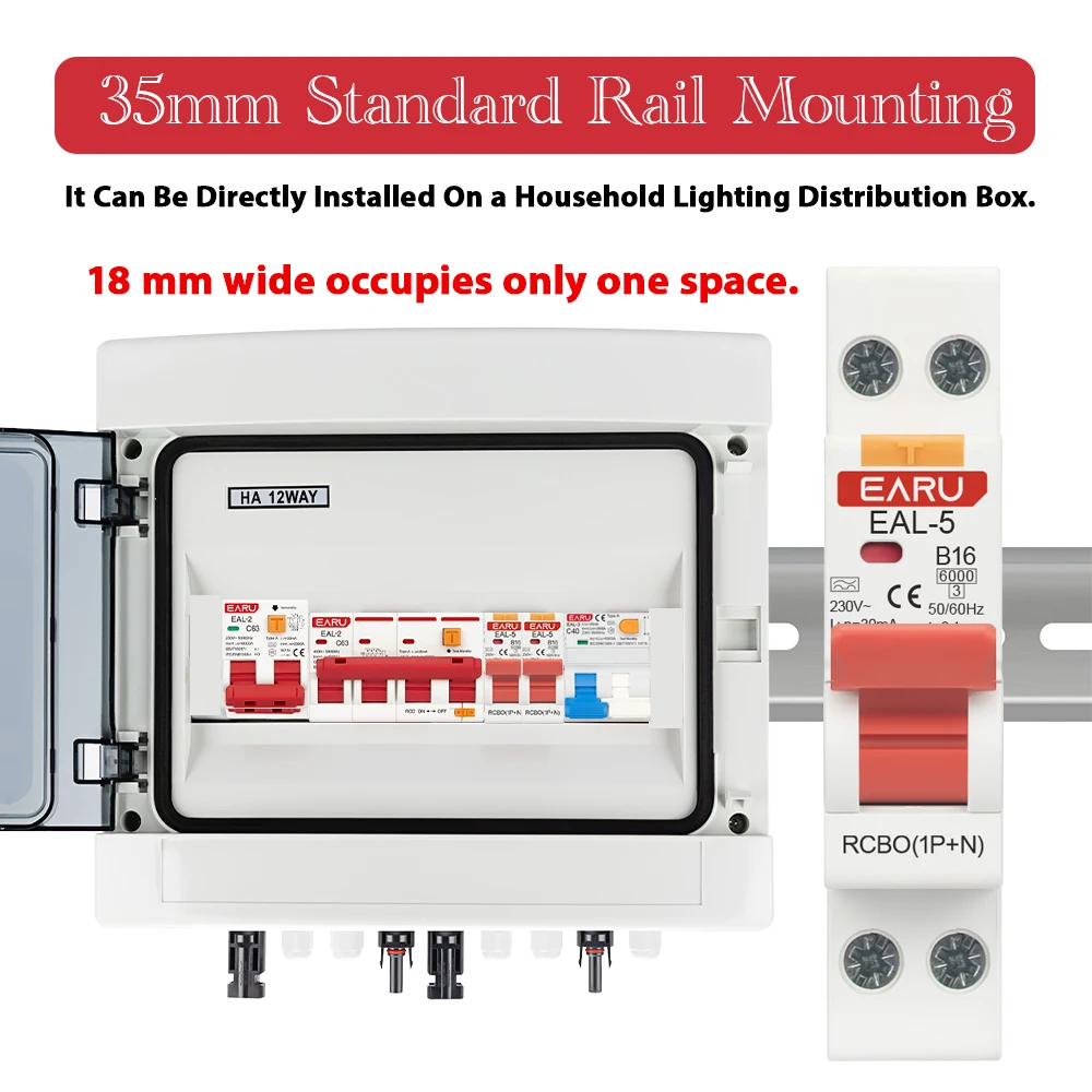 RCBO Typ A Fehlerstrom-Leistungsschalter 1P+N 2P 6A 10A 16A 20A 32A 40A Kurve C/B Überstrom-Leckageschutz 30mA – Detail 8