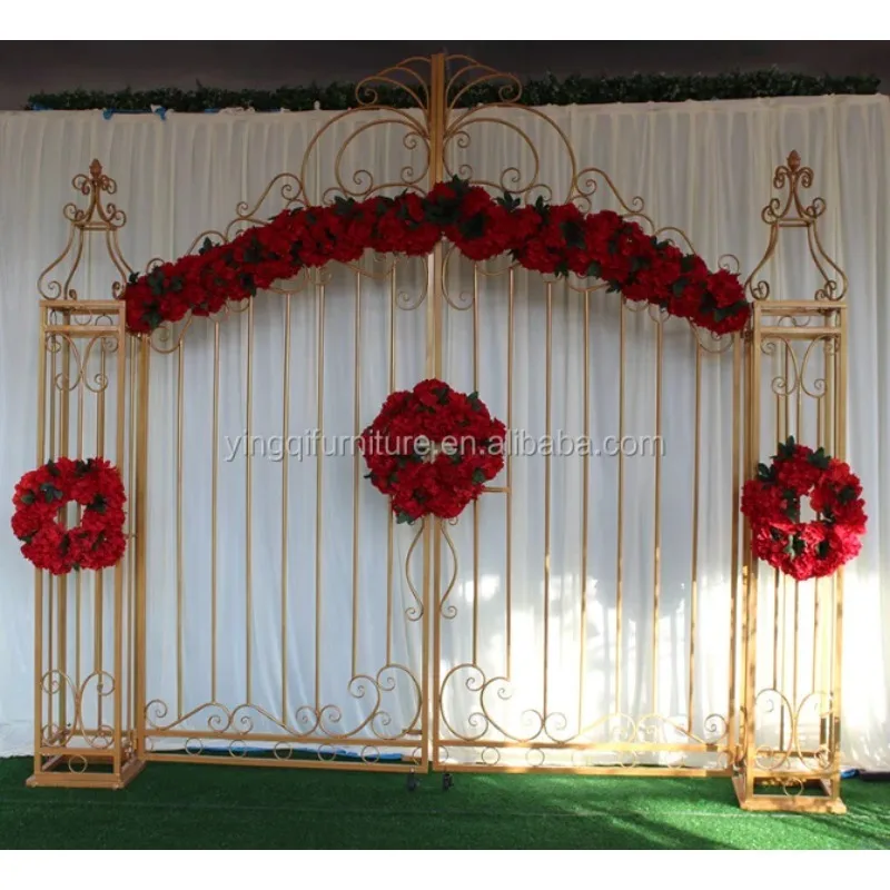 ديكور مرحلة الزفاف بوابة معدنية فرنسية #4
