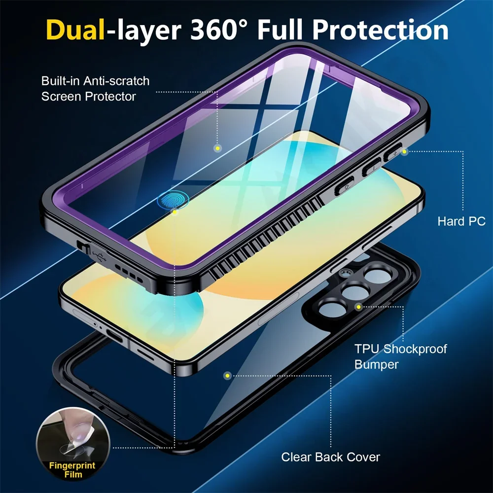 IP68 Shellbox Waterproof Case For Samsung Galaxy S25 S24 S23 S22 Ultra FE A55 A35 A15 4G 5G Aluminum Swimming Phone Luxury Cover