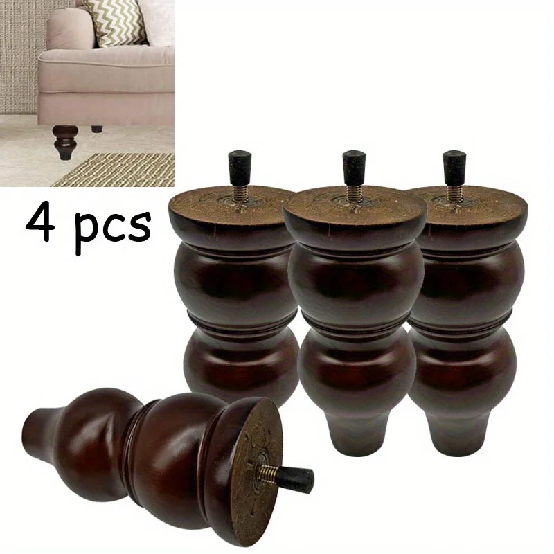 

4pcs European Style Solid Wood Furniture Leg Sofa Legs Replacement Feet Fittings Coffee Table TV Cabinet Wooden Legs