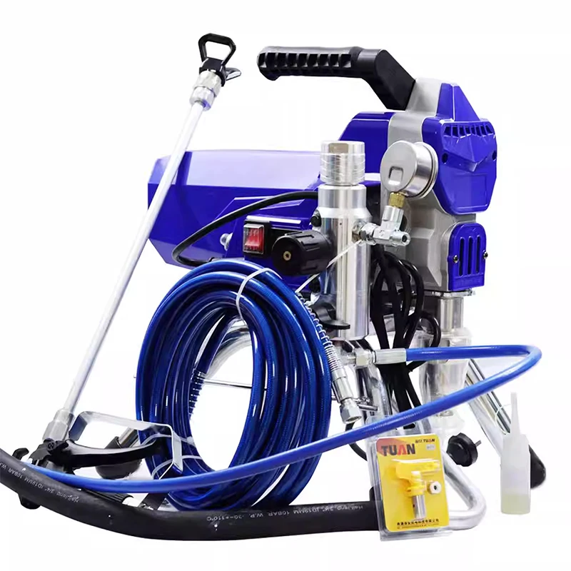 Pulverizador sin aire eléctrico compacto 390 de alta presión, pintura de látex, revestimientos ignífugos impermeables, pulverización de estructuras de acero