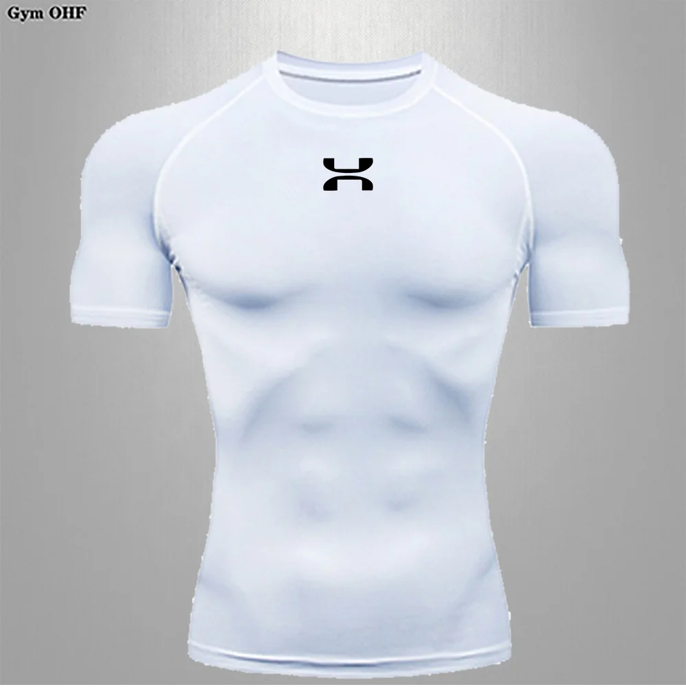 Men's Quick Drying Tight Fitting T-shirt 2024 Compression Fitness Sportswear Rashguard Jujitsu Workout GYM Training Top Tees