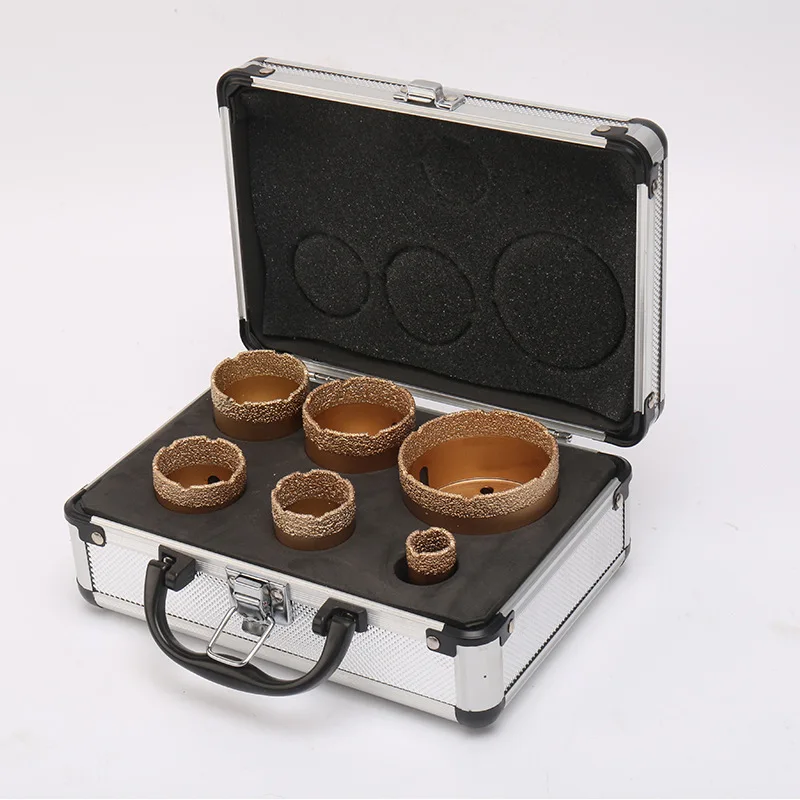 

M14 Brazed Diamond Hole Saw Kit, Center Locator Hole Opener for Granite Hard Stone Drilling