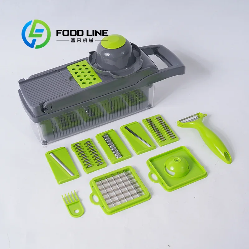 

Fashion 16 in 1 Hand Held Multifunctional Onion Cutter Fruits Slicer Potatoes Peeler Manual Vegetable Chopper