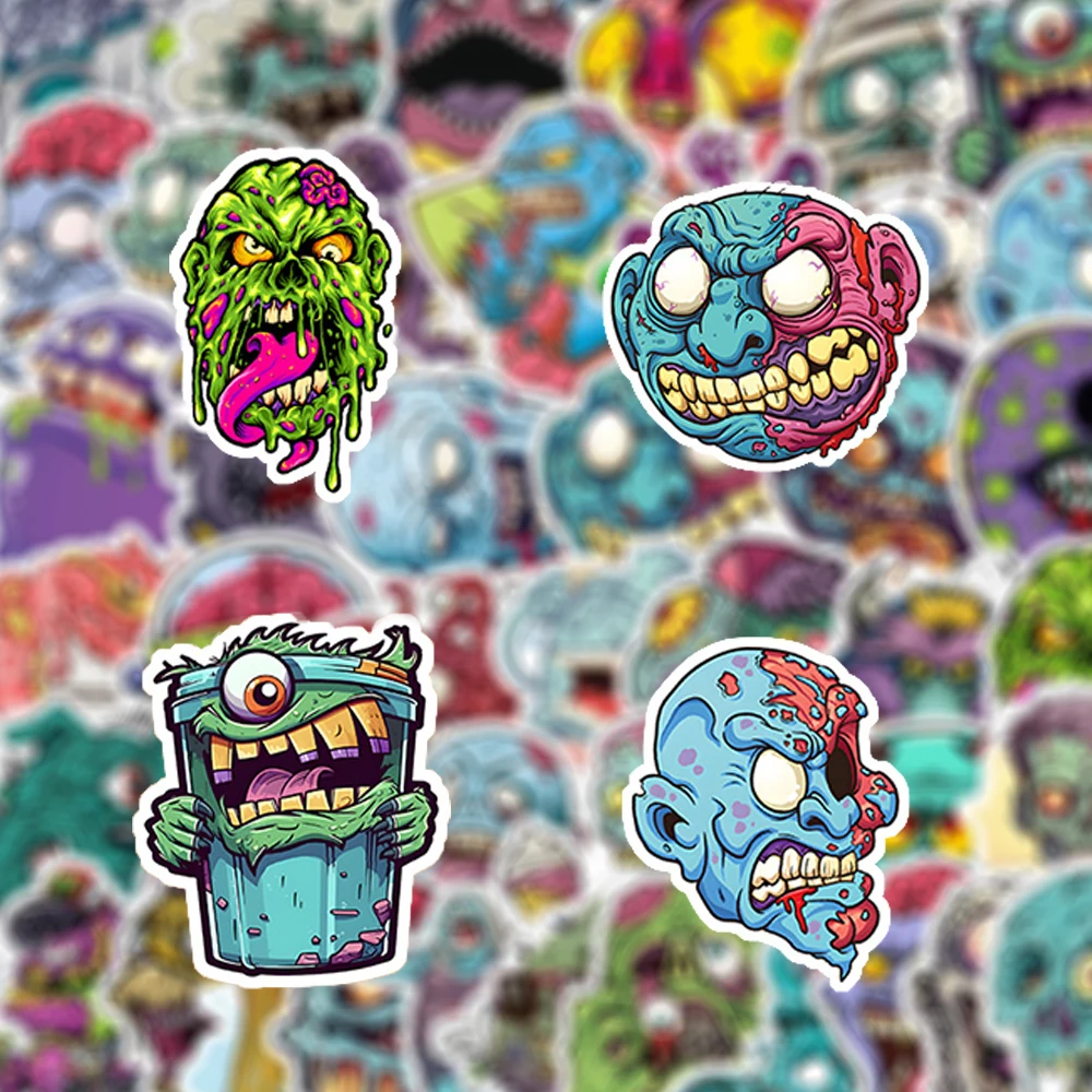 

10/30/50pcs Horror Monster Graffiti Stickers Cartoon Zombie Decals Skateboard Helmet Phone Bike Halloween Sticker Decoration Toy