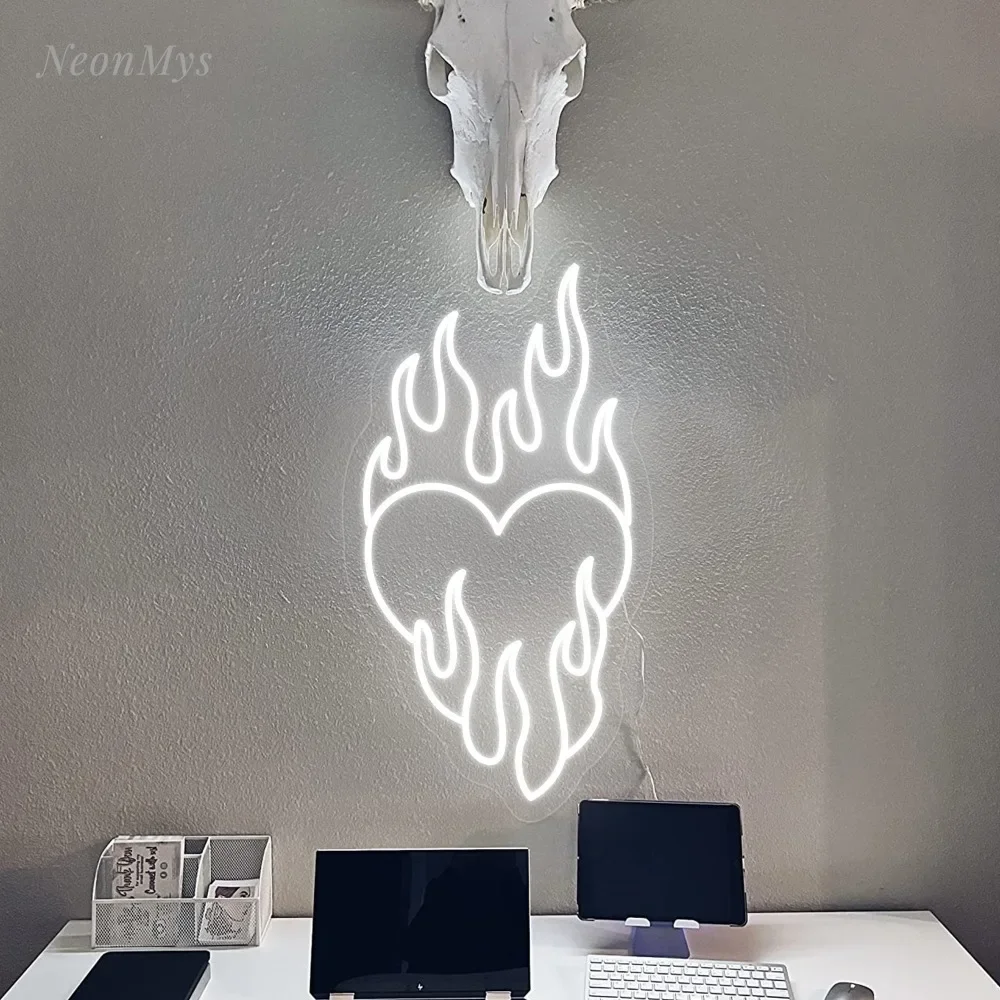 Letrero de neón Led en forma de corazón para decoración de fiesta, lámpara de noche, logotipo de Bar, diseño personalizado para pared de habitación, boda y cumpleaños