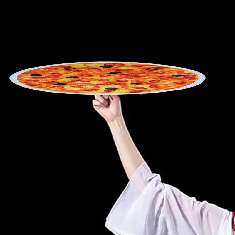Dapo Spinning Dance Handkerchief Round Pizza Pattern Lycra Flying Handkerchief 67cm*67cm Customizable Rotating Handkerchief