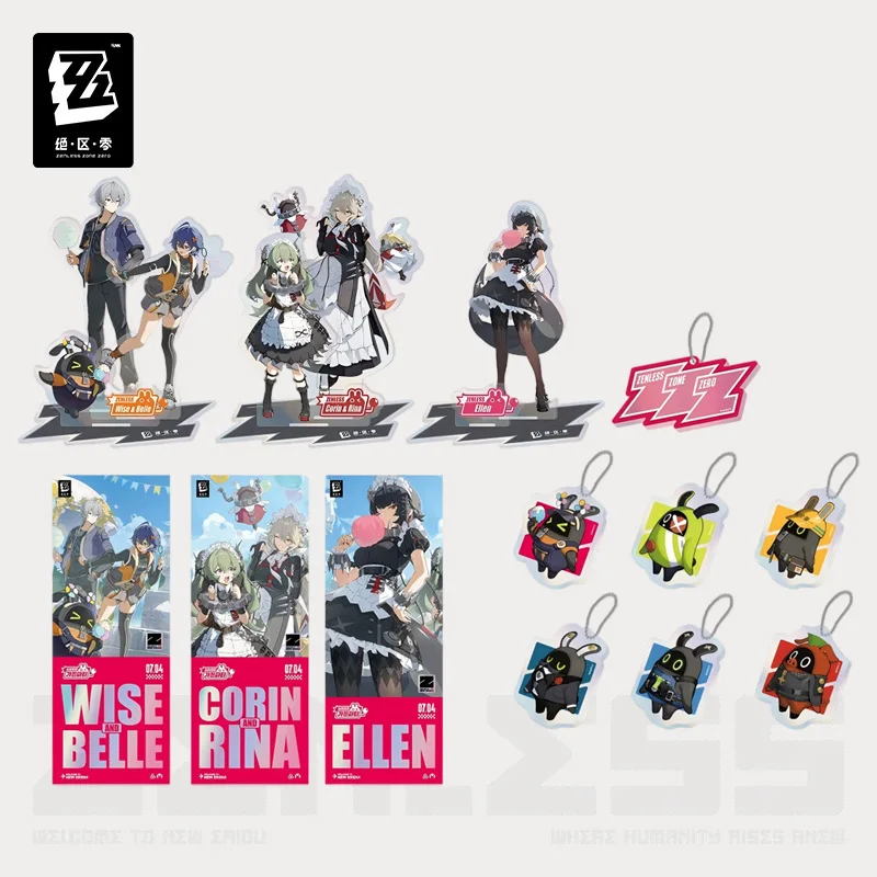 

Официальный товар Sunsyea Zenless Zone Zero miHoYo, оригинальные новые акриловые билеты серии Eridu YYH, Wise Belle Corin Rina Ellen