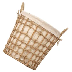 Woven Laundry Basket Dirty Clothes Storage Portable Practical Container