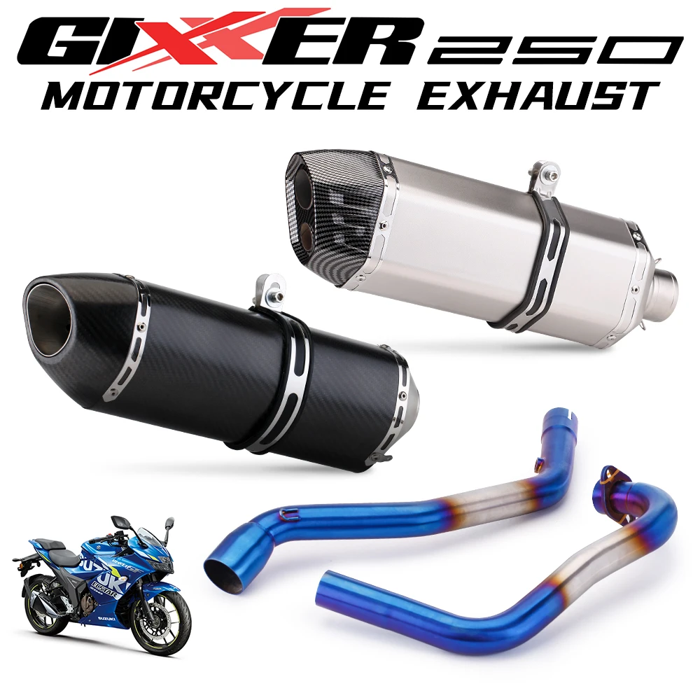 

Для Gixxer 250 Vstrom 250 Gixxer V strom Vstrom 250 передняя выхлопная труба мотоцикла 51 мм съемная система разъем трубки