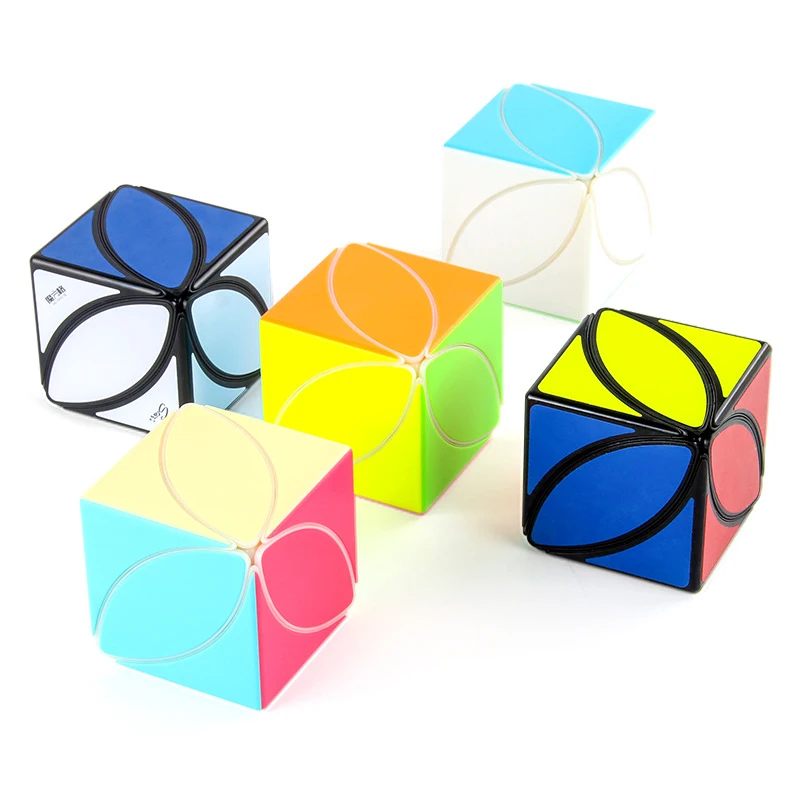 Creative Toys Square Stickers Magic Cube Maple Leaf Shape Speed Cube Puzzle Skewb Turning Education Kids Toys