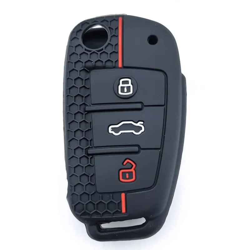 For Audi A4 B7 A6 C6 4f 8v A3 8p A1 A3 Remote Key Holder Jacket Accessories Fob Silicone Key Case Cover Shell Accessories Auto