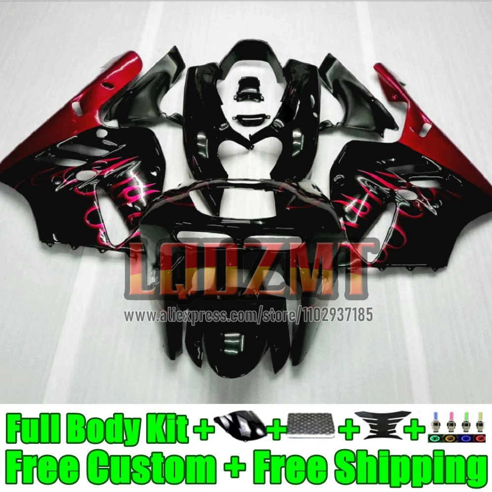 Fairing For KAWASAKI NINJA ZX-9R ZX 9R 900 CC 9 R 900CC 45No.56 red flames ZX9R 1994 1995 1996 1997 ZX900 C 94 95 96 97 Frame