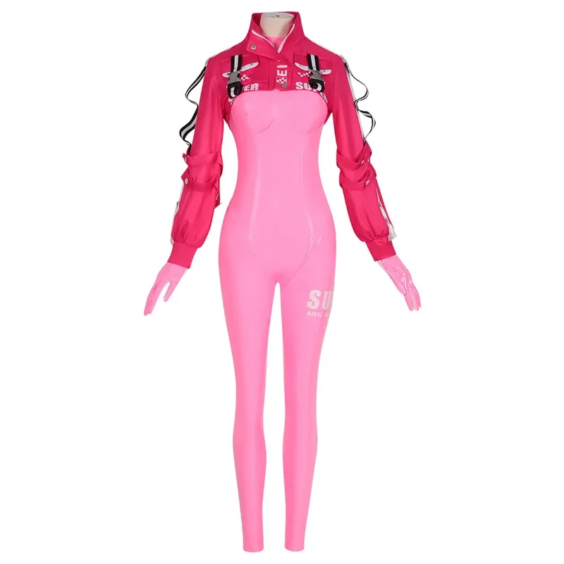 زي تنكري للنساء من NIKKE-Alice ، إلهة النصر ، شعر مستعار مثير ، زي جميل ، بذلة قفز ، جاكيت ، معطف ، قفازات