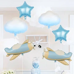 5pcs Airplane Balloon Set, Suitable For Birthday Party, Adventure Theme Party Decoration, Home Decoration Balloons.