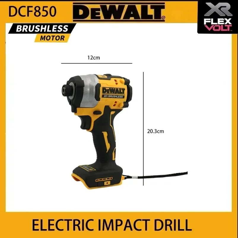 Torsi maksimum DEWALT DCF850 asli baru: 205N. Obeng listrik tanpa kabel tanpa sikat M, baterai alat DEWALT 20V